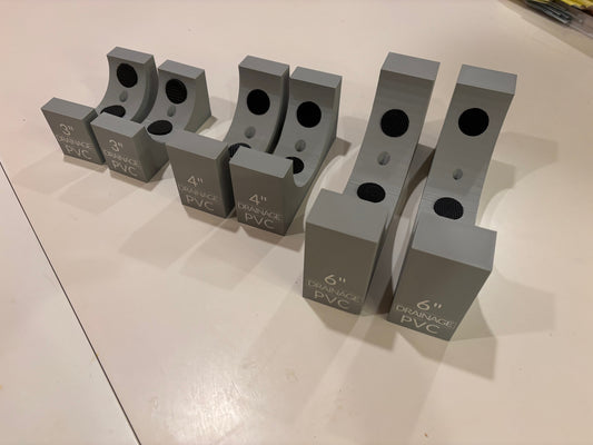 Pipe Jig for 3, 4, or 6 Inch PVC DRAINAGE Pipes (Pair)