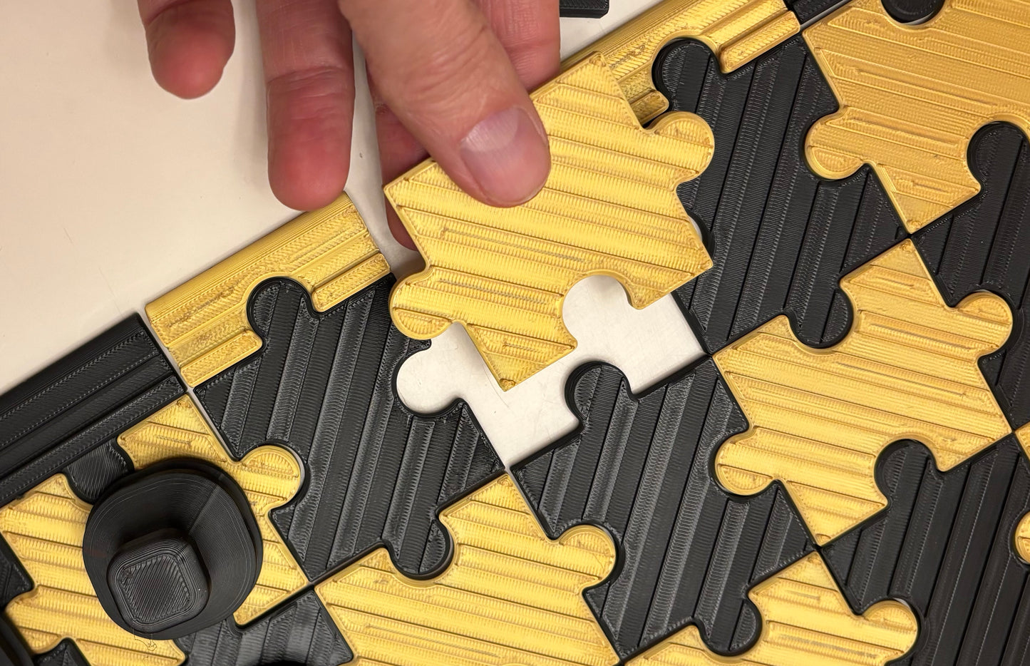Black and Gold Puzzle Chess Set (Large 3D Print) Great Gift for University of Missouri Fans
