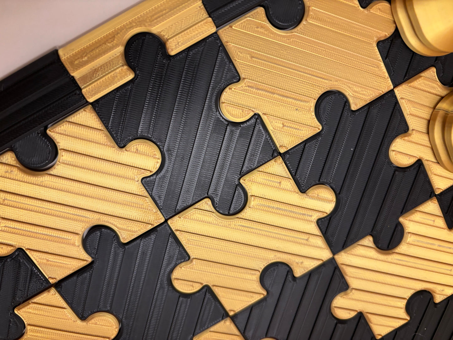 Black and Gold Puzzle Chess Set (Large 3D Print) Great Gift for University of Missouri Fans
